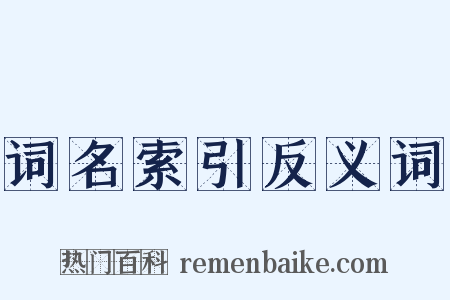词名索引反义词是什么意思的图片